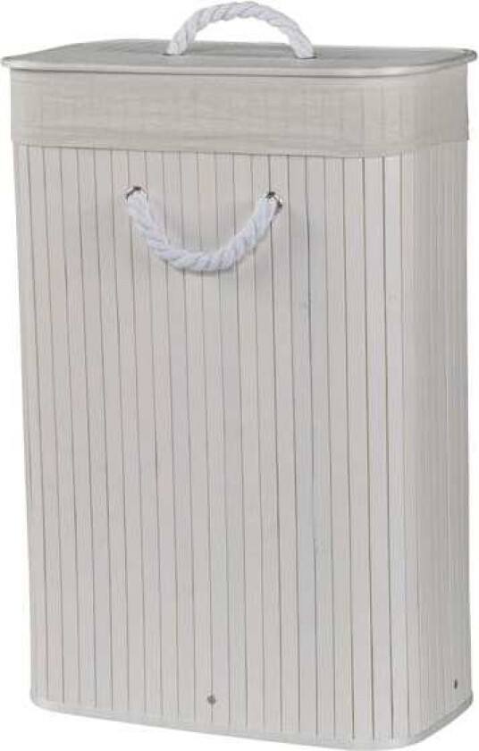 Bamboo Skittentøyskurv med Lokk Hvit