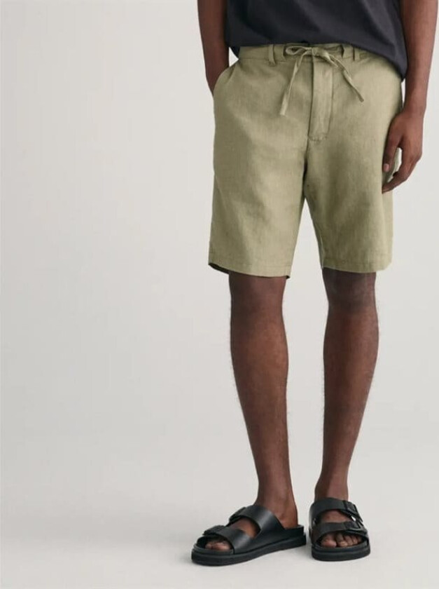 Gant Relaxed Linen Shorts - Dried Clay Grønn S