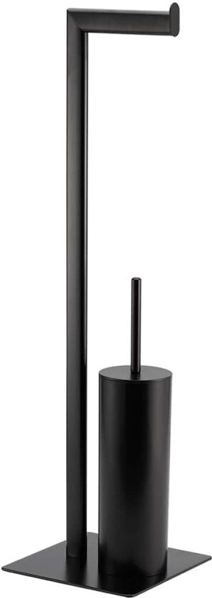 Trend Toalettrullholder M/børste - Ovale Rør - Matt Sort