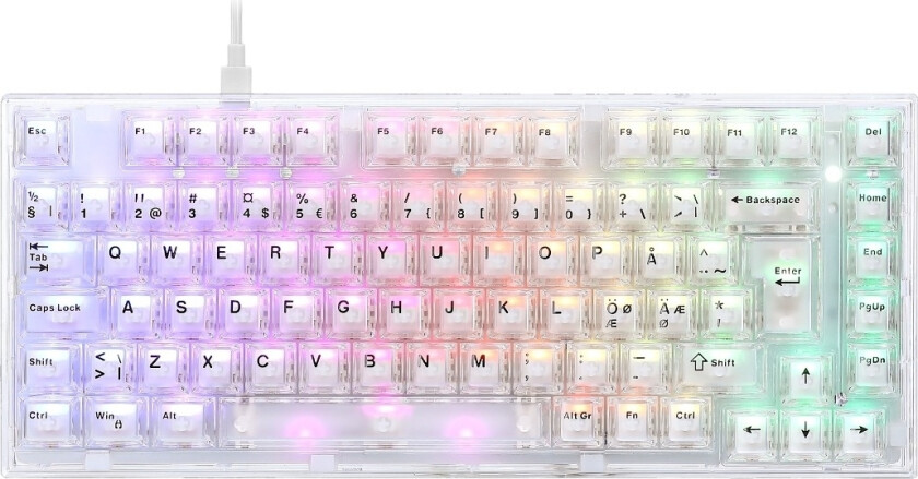 Aurora Pro 75 % mekanisk gamingtastatur, transparent
