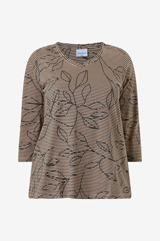 Genser Zh-Alberta 1506-T-shirt 3/4 - Brun