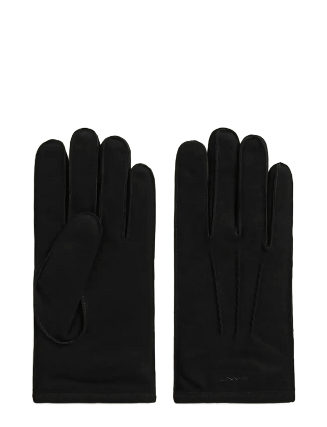 Cashmere Lined Suede Gloves - BLACK - L