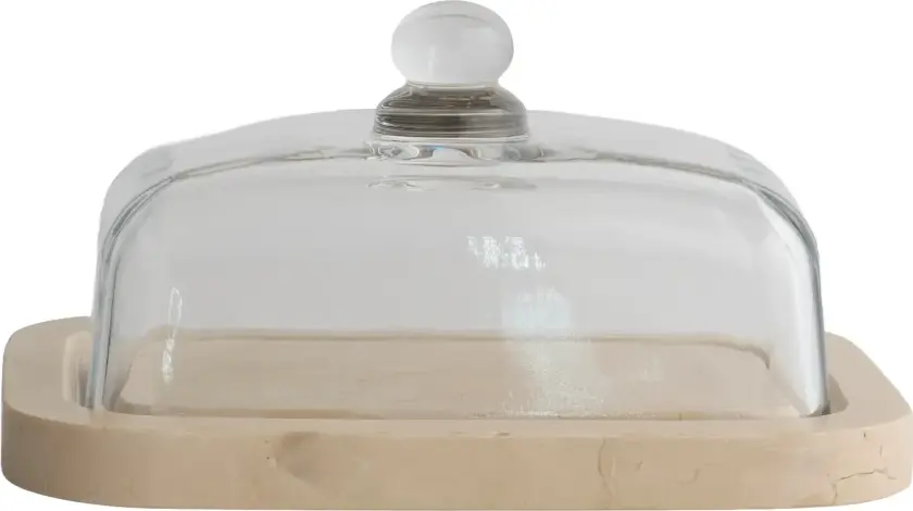 Marble smørboks Beige, 14x19,5x10,5 cm