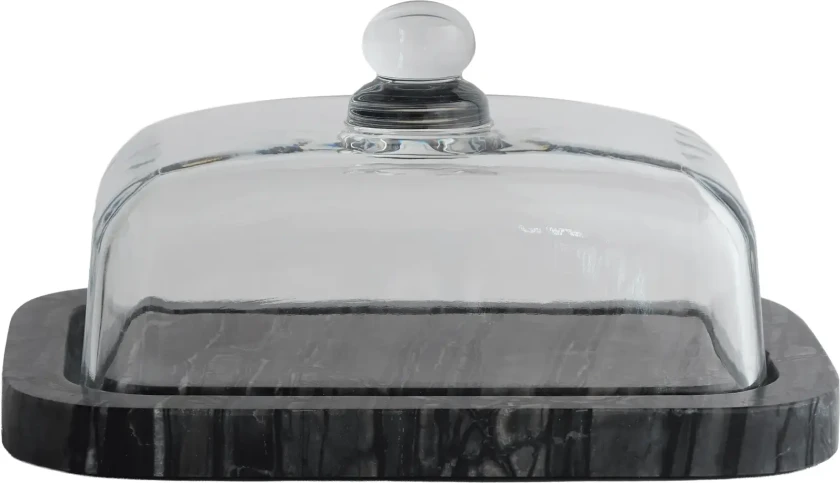 Marble smørboks Black-Grey (svart-grå), 14x19,5x10,5 cm