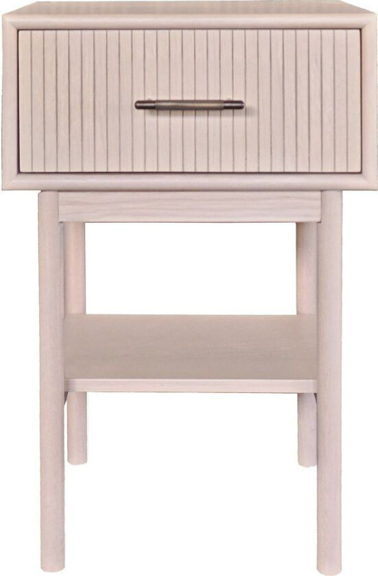 Nattbord NFG Lyon 1 skuff Vitpigmenterad ek 66 cm - Hvitpigmentert eik