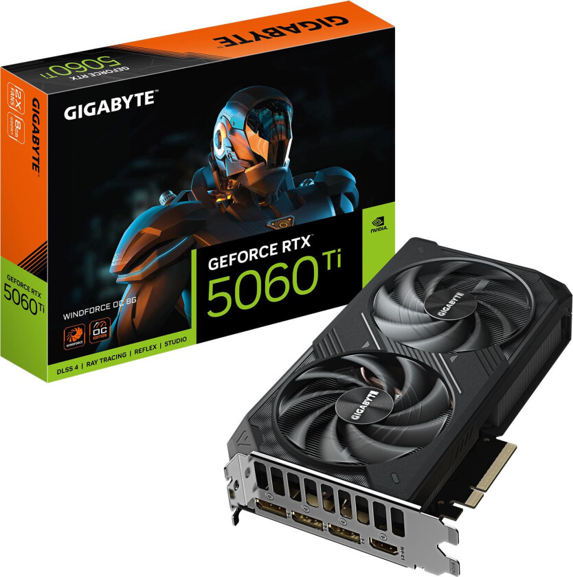 GeForce RTX 5060 Ti WindForce 2 OC - 8GB GDDR7 RAM - Grafikkort