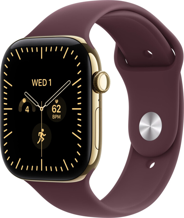 Watch Series 12 46mm GPS + Cell (Radiant Gold Titanium/Burgundy Sport Band) M/L