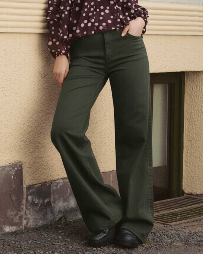 Jeans Nicoline Cotton, 33/30, Bukse Grønn 33/30