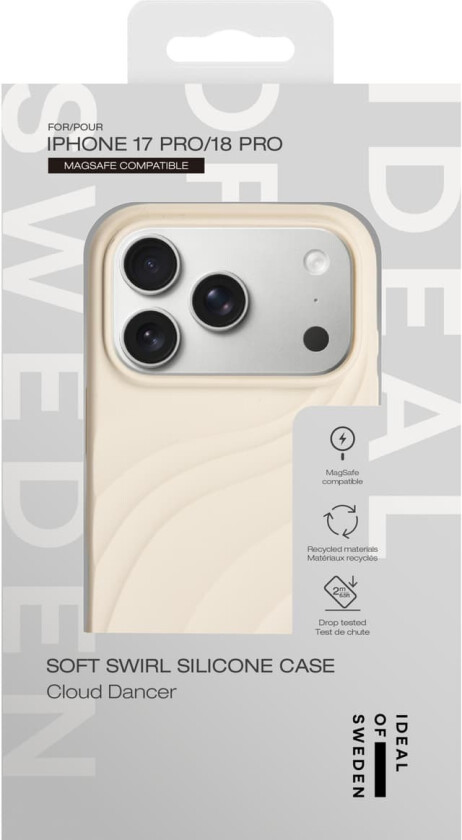 MagSafe Soft Swirl deksel til iPhone 17 Pro/ 18 Pro (hvit)
