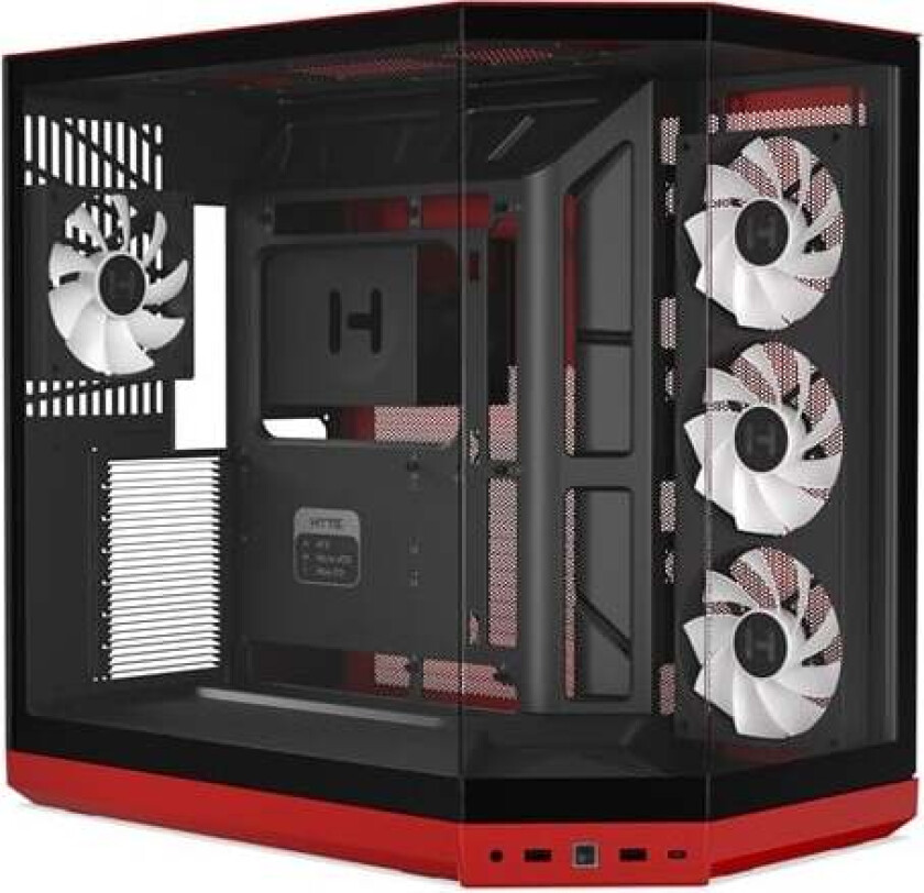 Y50 ARGB Case Black Cherry - Kabinett - Miditower - Rød