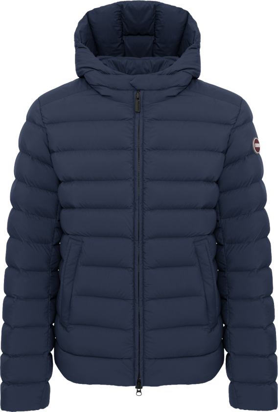 Men´s Quilted Down Jacket Hood Navy Blue