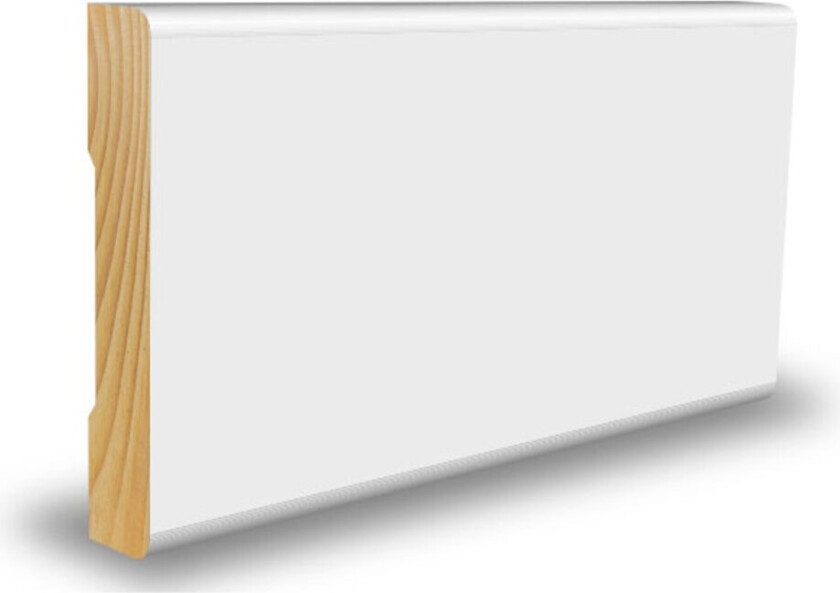 Bilde av Karmlist furu rundkant hvit bomull S0502-Y 10x69x4400 mm