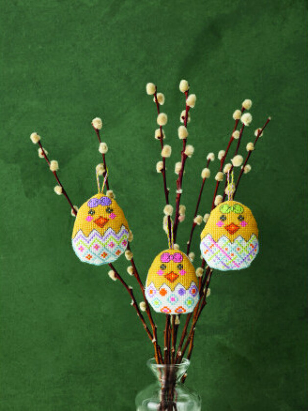 Bilde av Broderisett Dekorative egg 3stk 6x7cm