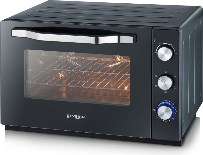 Severin TO 2073 - Elektrisk ovn - konveksjon - 60 liter - 2200 W - svart