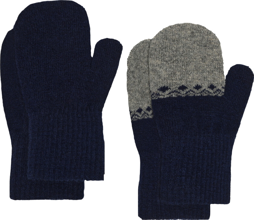 Vanter - 2-pack - Ull - Navy - - 3-6 år - Votter