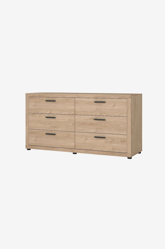 Mira Dobbelt kommode med 6 skuffer, Brun