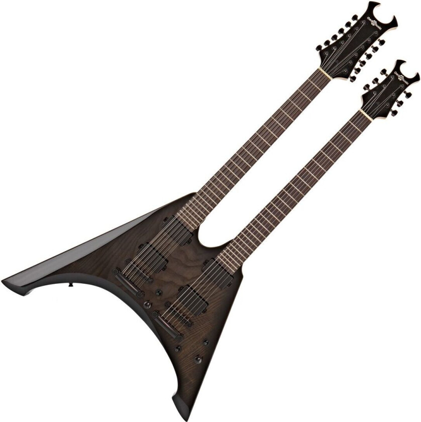 Gear4Music Harlem V Gitar med Dobbel Hals fra Gear4music Svart