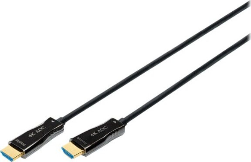 Digitus - Premium High Speed - HDMI-kabel med Ethernet - HDMI hann til HDMI hann - 30 m - dobbeltisolert - svart - 4K-støtte, aktiv optisk hybridkabel