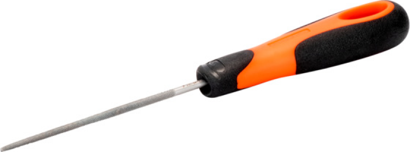 ERGO 1-230-08-3-2, Fil, Rund fil, Glatt kutt, Plast, Sort, Oransje, Ergonomisk, Grep som ikke glir