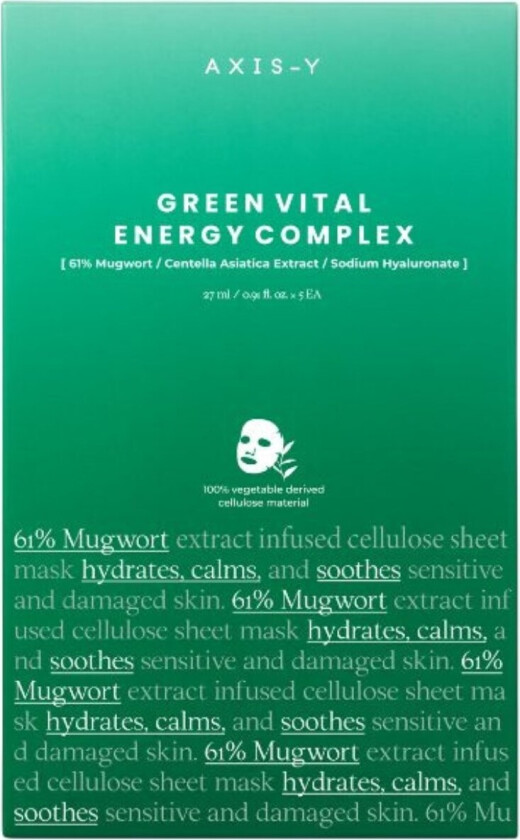 Bilde av Y 61% Mugwort Green Vital Energy Complex Sheet Mask