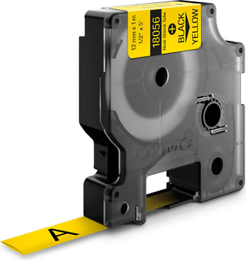 Dymo Tape Rhinopro Krympeslange 12mm Svart/gul