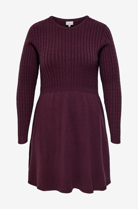 Kjole Carfia LS Cable Dress Knt - Rød