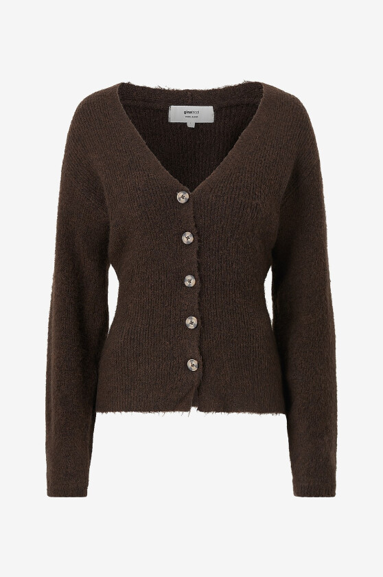 Kardigan Knitted chunky cardigan - Brun
