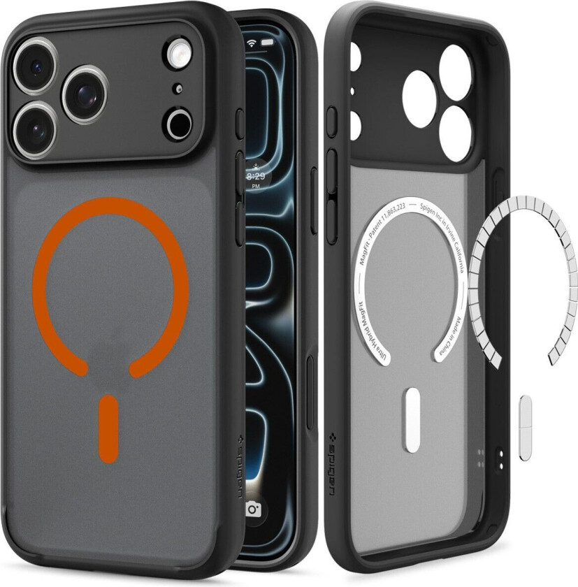 Ultra Hybrid Matte MagFit (iPhone 17 Pro/18 Pro) - Svart/orange