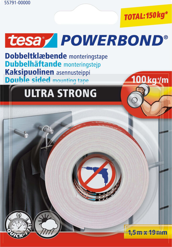 Bilde av TESA Monteringstape tesa powerbond, 19 mm x 1,5 m