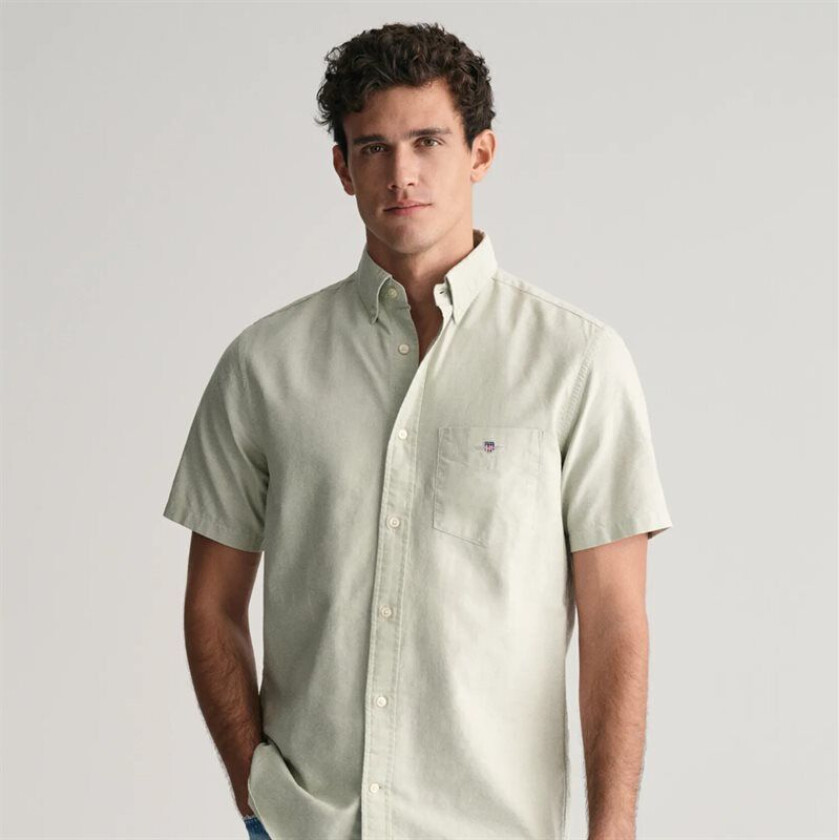 Gant Oxford Short Sleeve Shirt - Milky Matcha Grønn XL