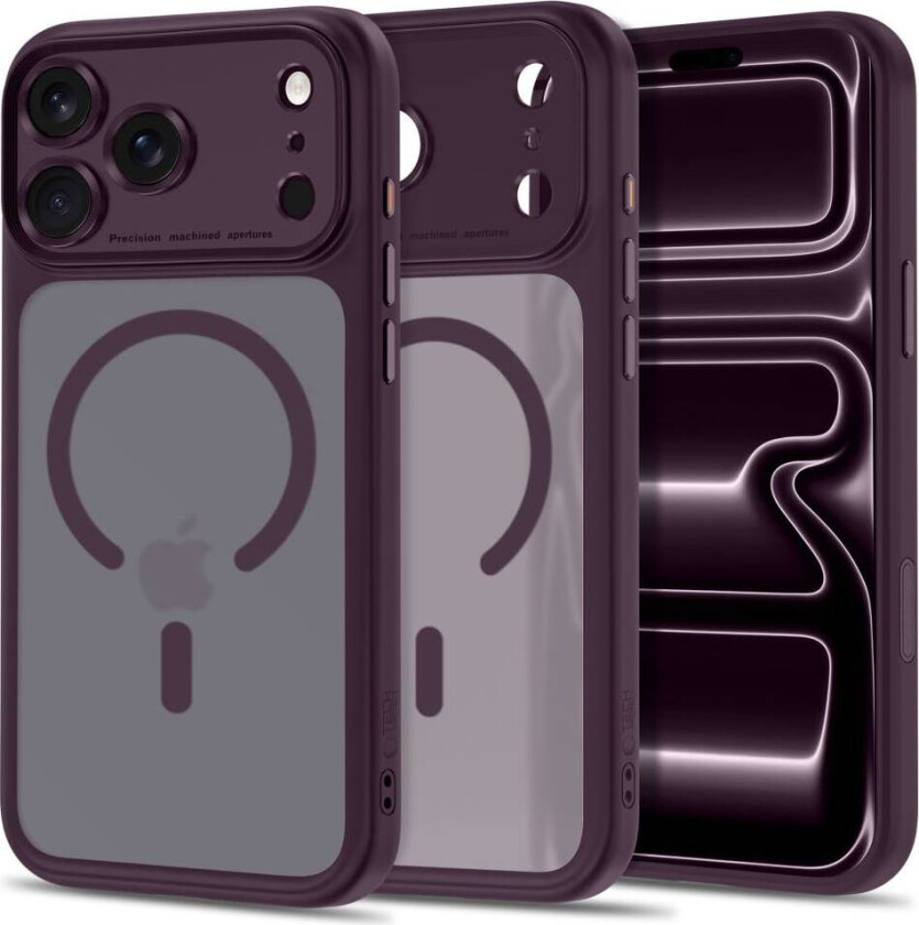 MagPeak MagSafe CC-etui til iPhone 18 Pro / 17 Pro – Dark Cherry Matte