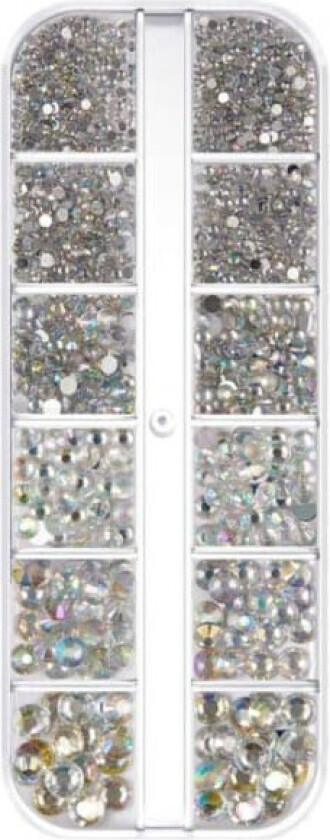 Bilde av Rhinestone Nail Decorations Crystal - Ulike størrelser i aske