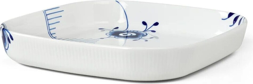 Bilde av Blue Fluted Mega ildfast form firkantet 30 x 30 cm