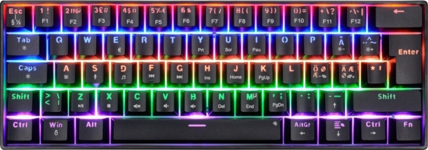Oracle Mini gamingtastatur - Røde mekaniske brytere