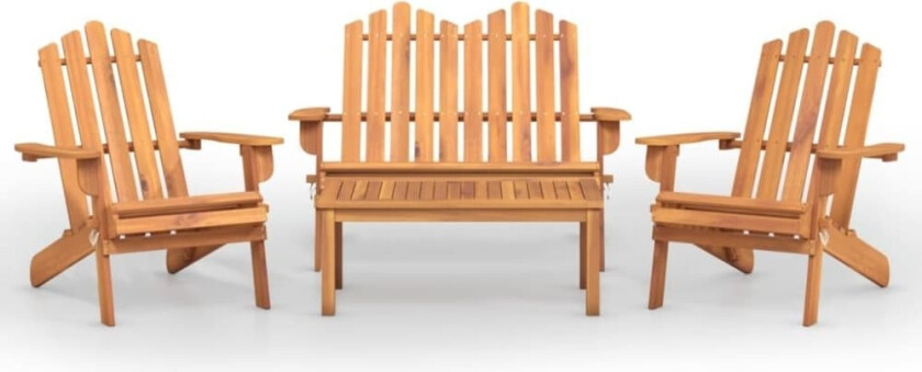 Adirondack loungesett 4 deler heltre akasie