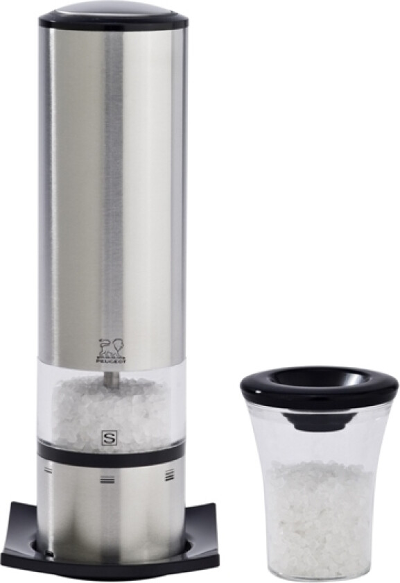 Bilde av Salt mill electric Elis uS 20 cm Matte steel/Clear