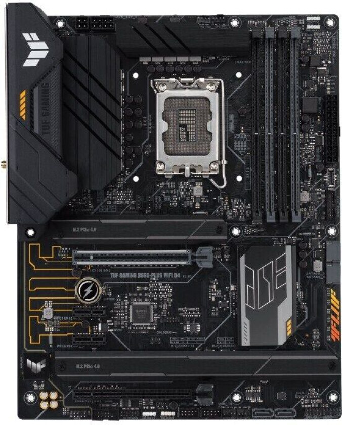 TUF GAMING B660-PLUS WIFI D4 Hovedkort - Intel B660 - Intel LGA1700 socket - DDR4 RAM - ATX