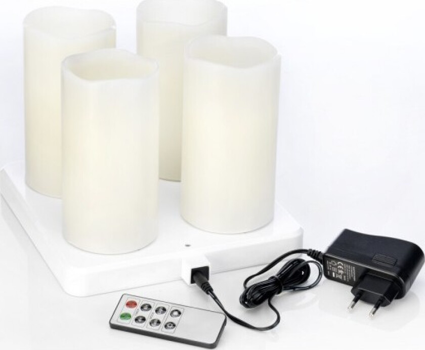 Bilde av oppladbare LED kubbelys, farget lys, 12 stk.