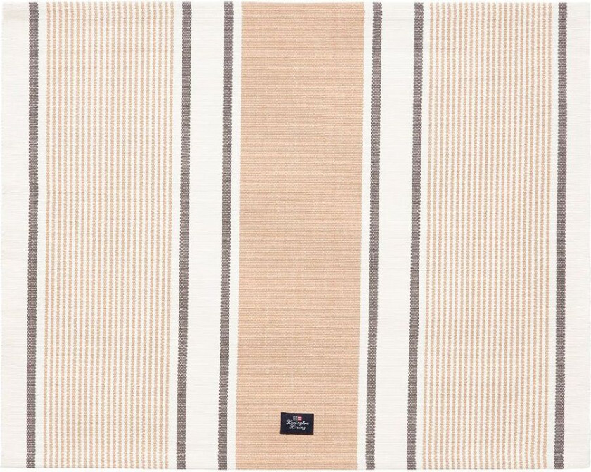 Striped Organic Cotton bordbrikke 40x50 cm Beige