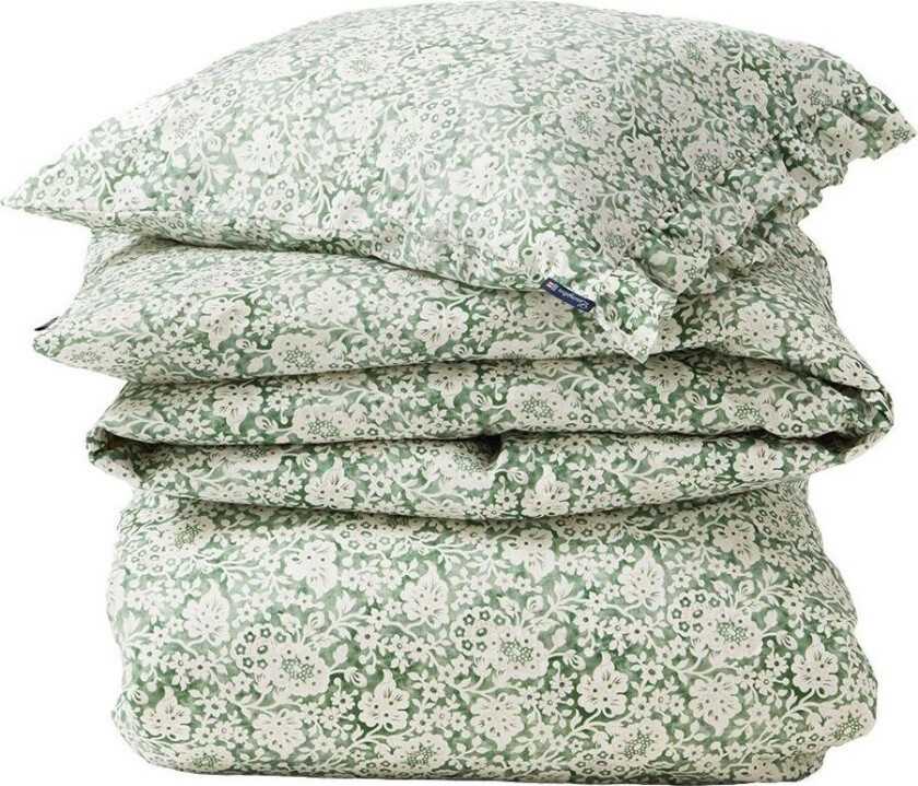 Green Floral Printed Cotton Sateen sengesett 50x60 cm, 150x210 cm