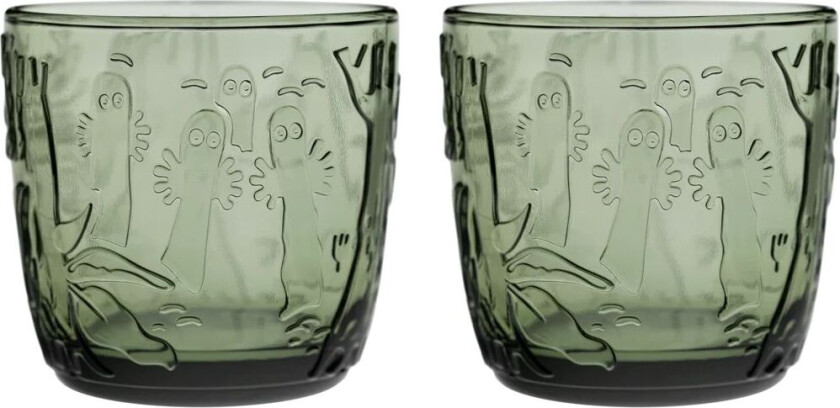 Moomin drikkeglass 28 cl 2-pack Furugrønn