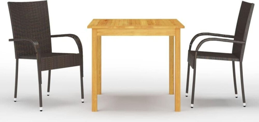 Utendørs spisestue 3 deler brun