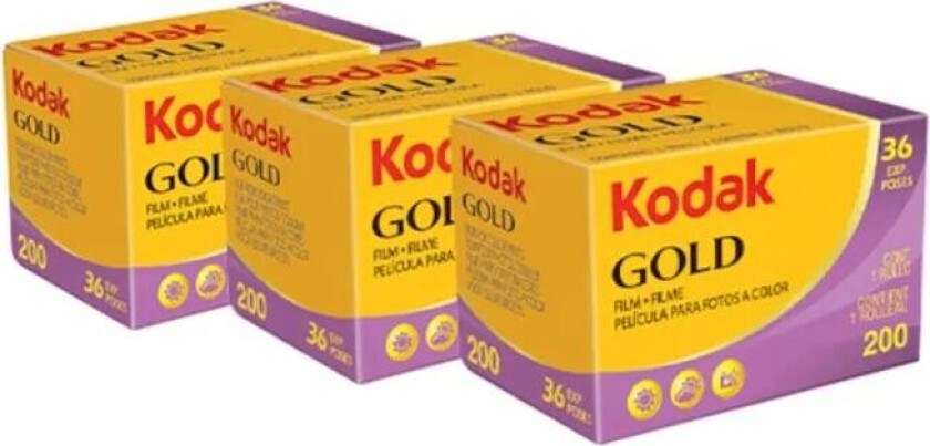 Gold 135-film 36 bilder med farge ISO 200 3-pk.