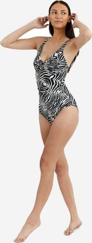 Simi Zebra Swimsuit - Offwhite-Black Hvit