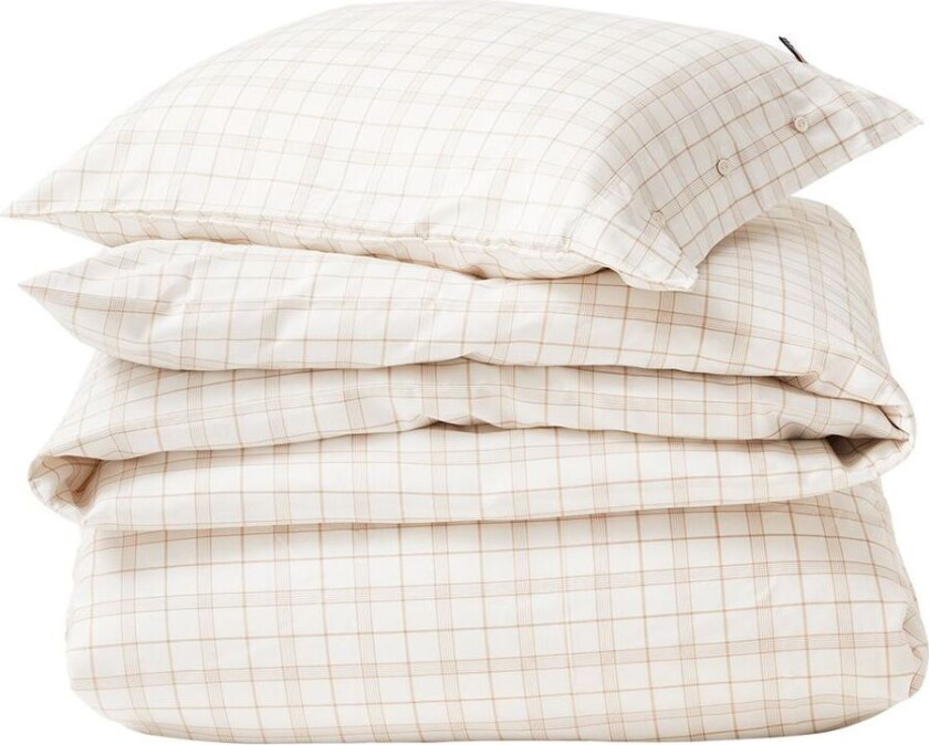 Bilde av White/Beige Checked Lyocell/Cotton sengesett 50x60 cm, 220x220 cm