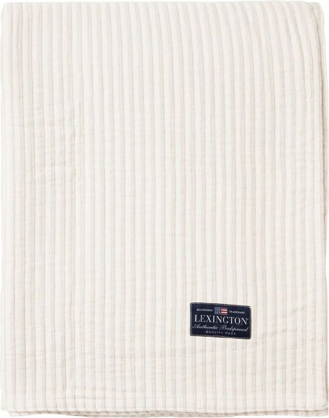 Striped Reversable Organic Cotton sengeteppe 260x240 cm Off white