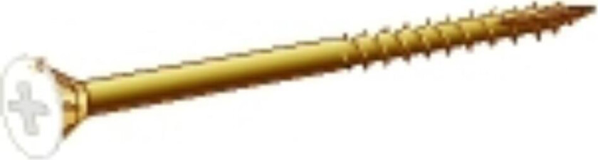 List- og sokkelskrue gulkromatisert hvitlakkert hode 3,4x45 mm 250 stk