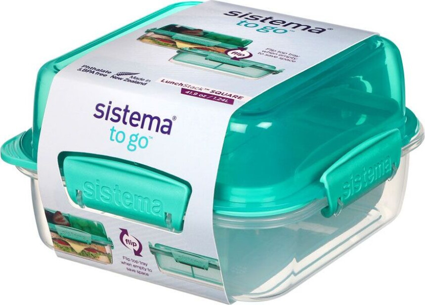 To Go Lunch Stack Square Matboks 1,24 L Misty Purple