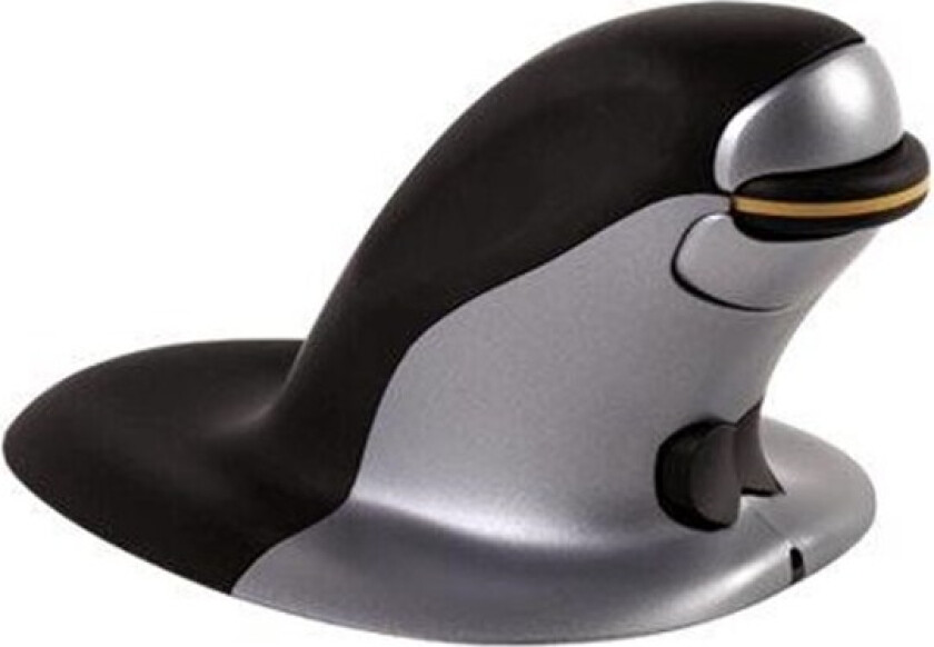 Penguin Large Trådløs 1,200dpi Vertikal Mus Svart, Sølv