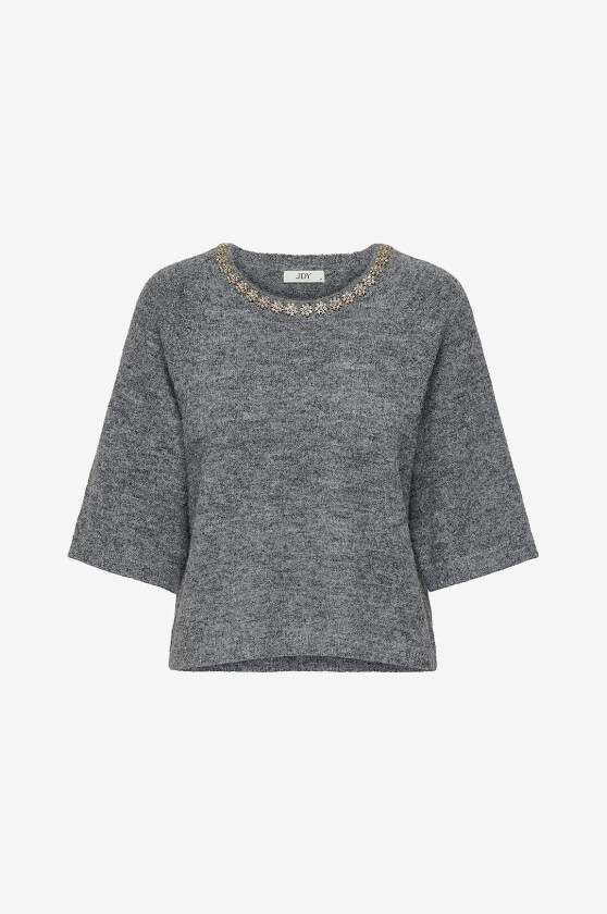 Genser Jdyalva Life 3/4 Embellish Pull Knt - Grå